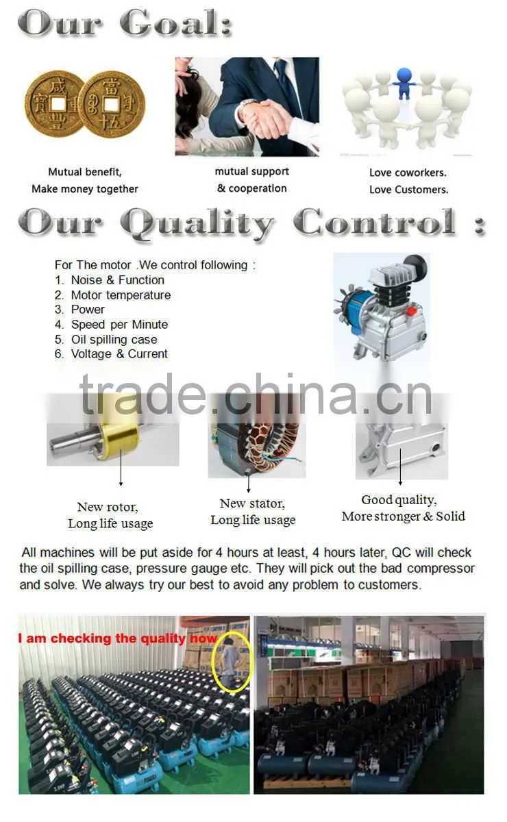 1HP Rich experience chinese factory portable directly driven piston air compressor