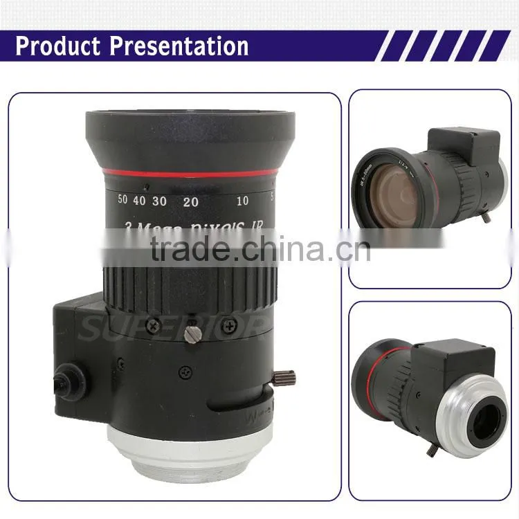 cn SUPERIOR 2015 new products 3 mp 5-50mm cs mount 1/2.7 inch F1.4 DC auto-iris varifocal lens