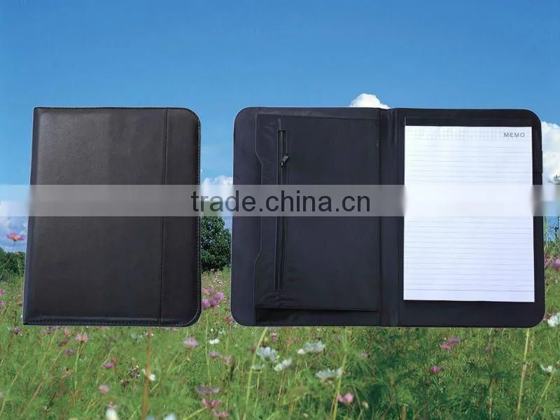 2013 New fashion leather notebook with front pocket