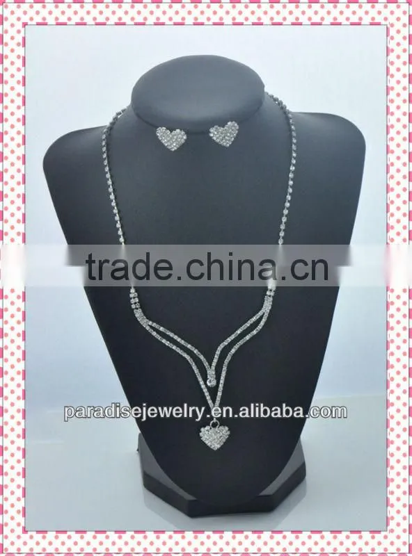 Silver plated jewelry sets of new fashion desig rhinestone crystal jewelry sets for sale-NEW052104