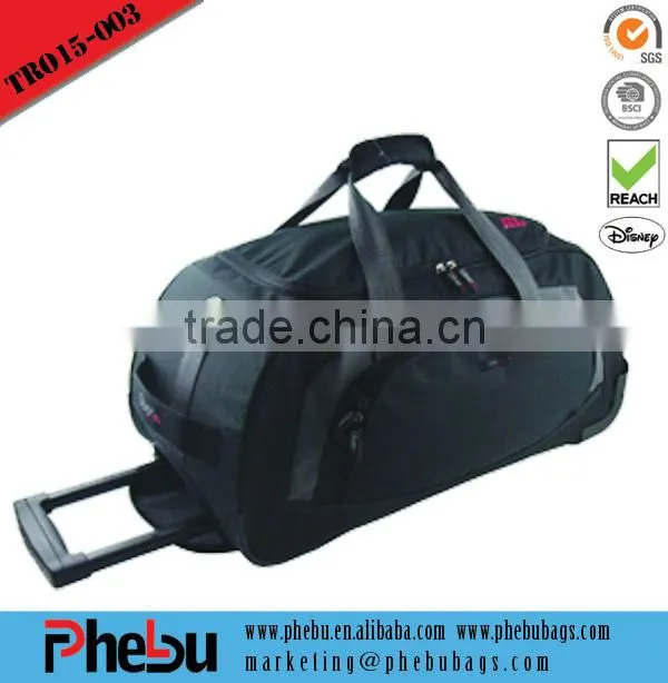 Hot sale black wheeled eminent trolley backpack bag( TROB15-005)