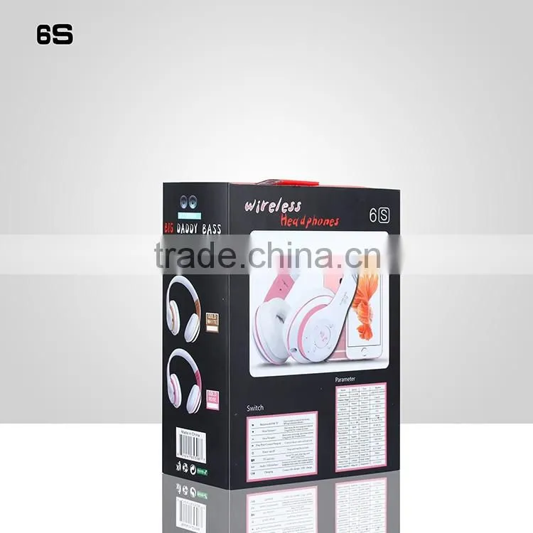 SNHALSAR 6S stereo bluetooth wireless headset headphone Bluetooth Headphone with microphone