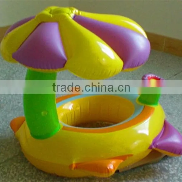 New design fashion cute lovely plam tree inflatable baby infant swimming float ring