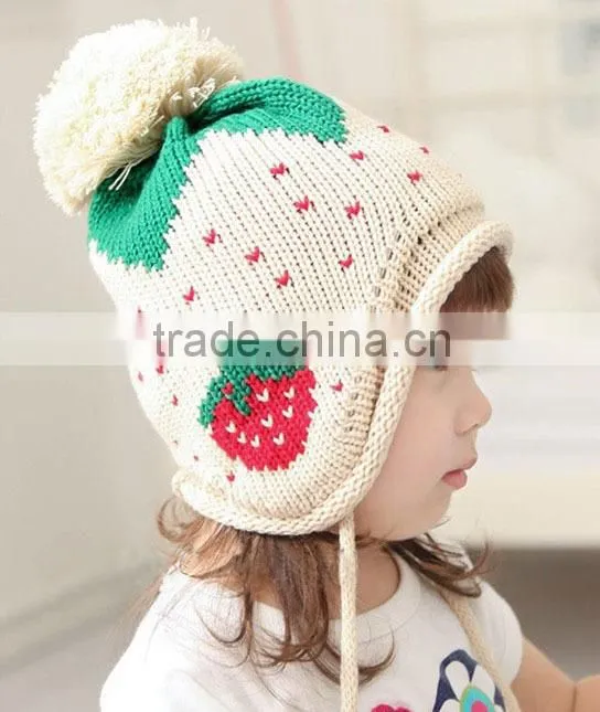 2013 Winter knitting strawberry baby hat