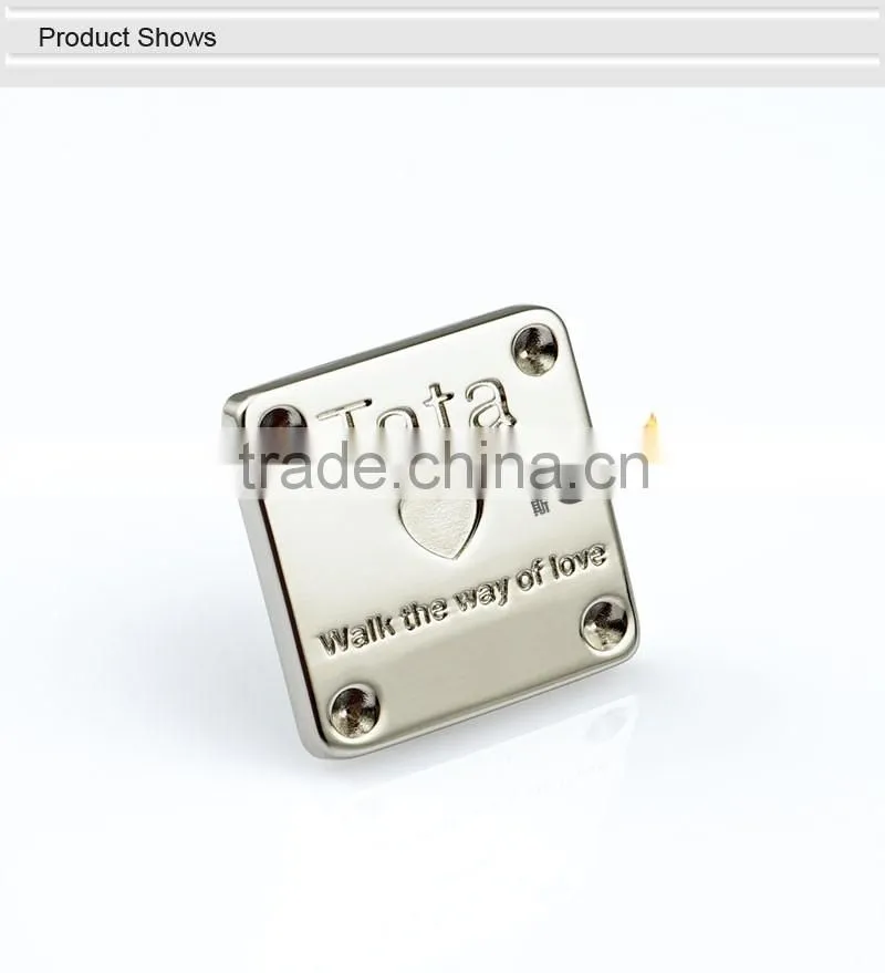 25mm metal engraved brand name shoe label