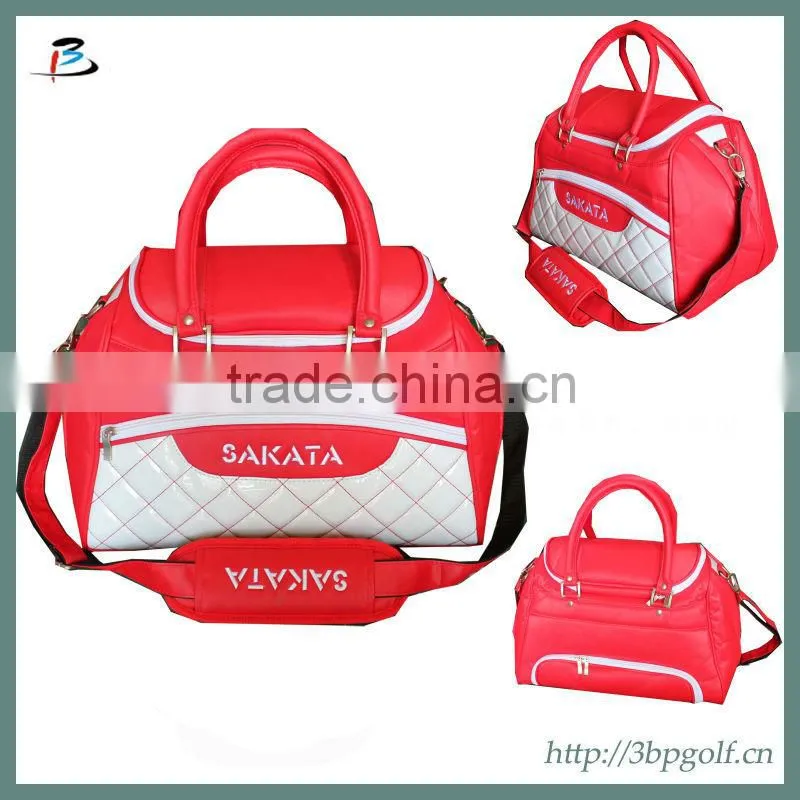 High quality pu leather golf boston bag set