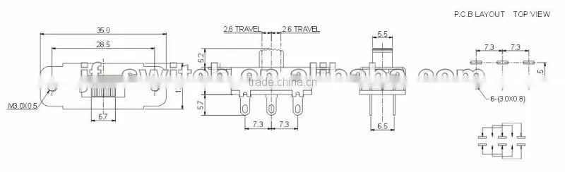 automotive toggle switch SS-22K29(2P2T)