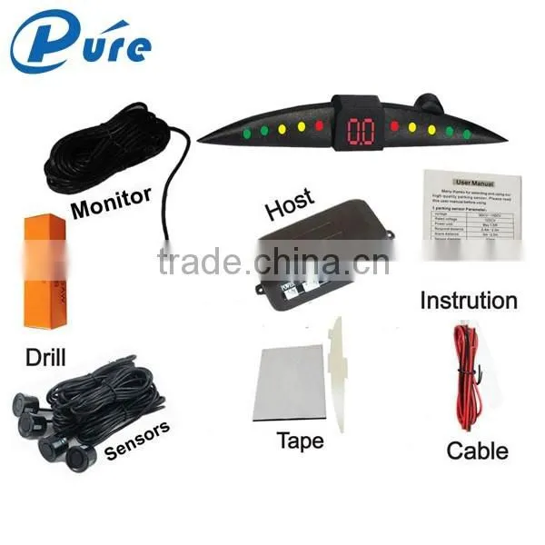 Auto Electronics Car Reversing Aid Parking 4 Sensor Car Reverse Radar System with LED Display
