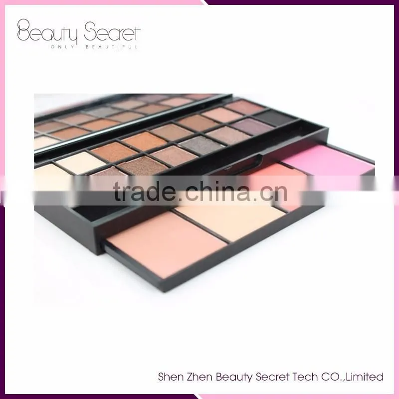 wholesale cosmetic palette 16 color naked eyeshadow palette with four blusher