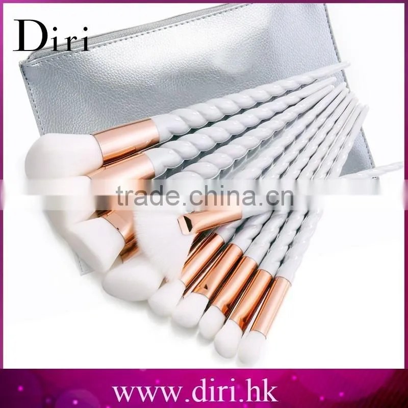 10PCS Makeup Brushes Gradient color Spiral Handle Cosmetics Make up Tools