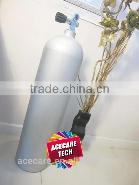 12L High Pressure Seamless Aluminum gas cylinder for diving use with valve