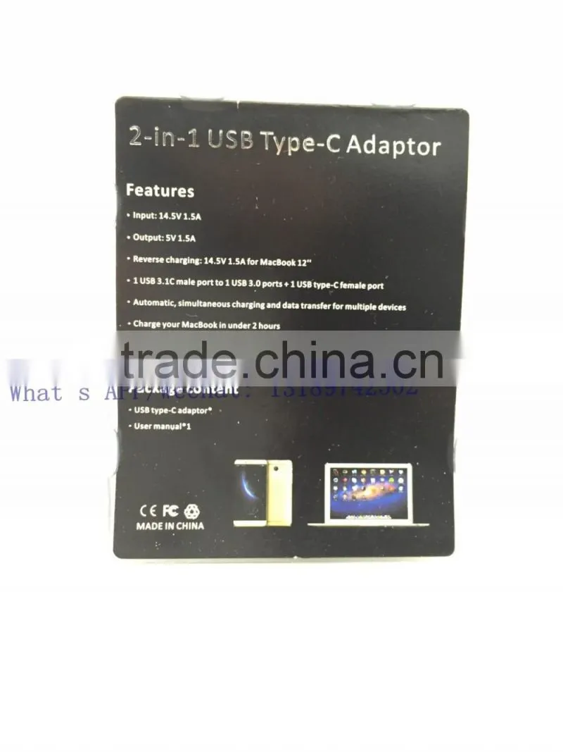 2-in-1 USB Type-C Converter/Adaptor USB 3.0 Adapter To USB Type C For New Mac Book