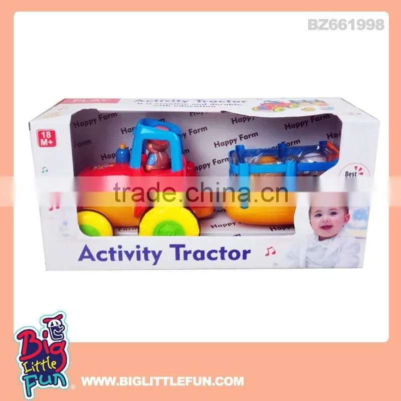 Battery operated car toys farm tractor toy with music and light