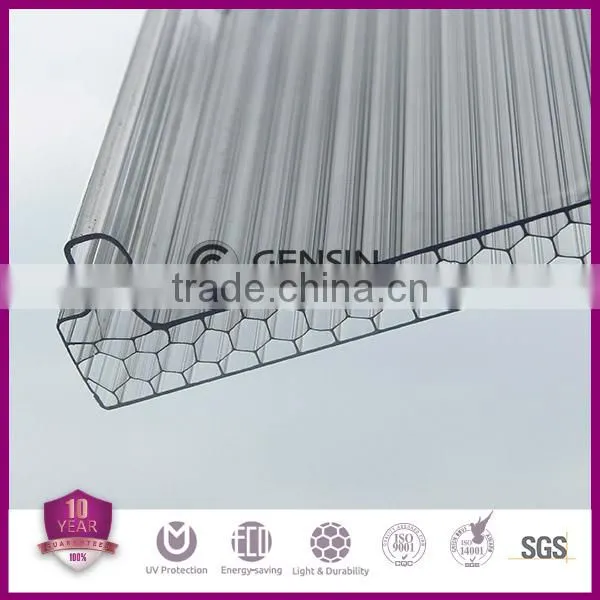 High impact 12mm cellular U-locking system polycarbonate hollow sheet 100% leaking-proof and free expansion 600mm