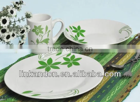 KC-00151/porcelain dinner set/green leaf design