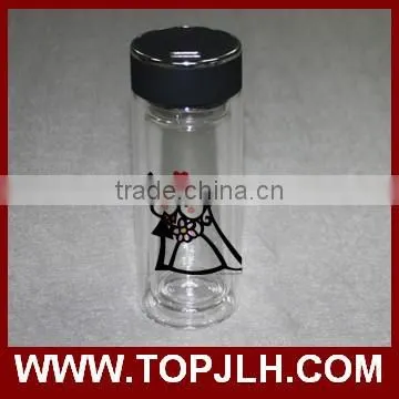 Cheap promotion made in china travel drinking glass water bottle