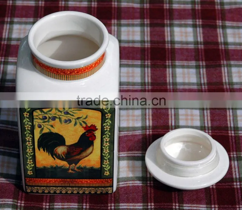 canister, ceramic canister, canister with iron seal