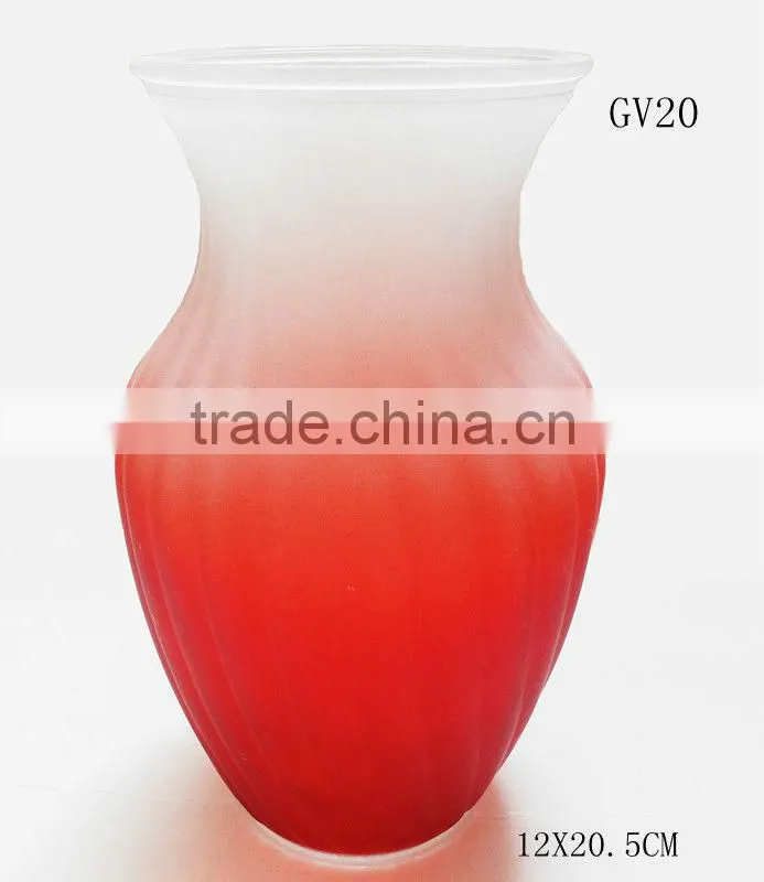 GV20 cylinder red glass decorative vase
