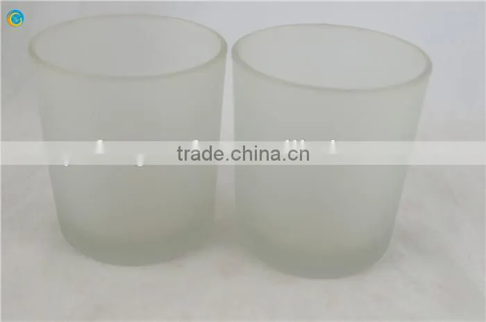 clear frosted glass candle holder