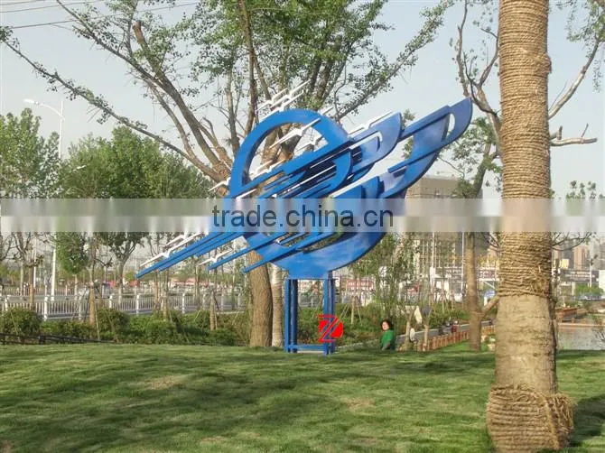 Blue Outdoor Stainless Steel Flying Birds Sculpture
