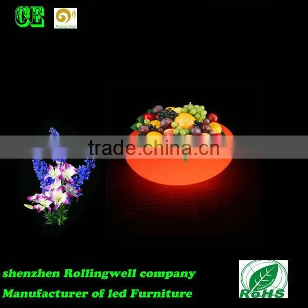 high quality CE ROHS approved led fruit plates /PE plastic light up colorful led fruit plate