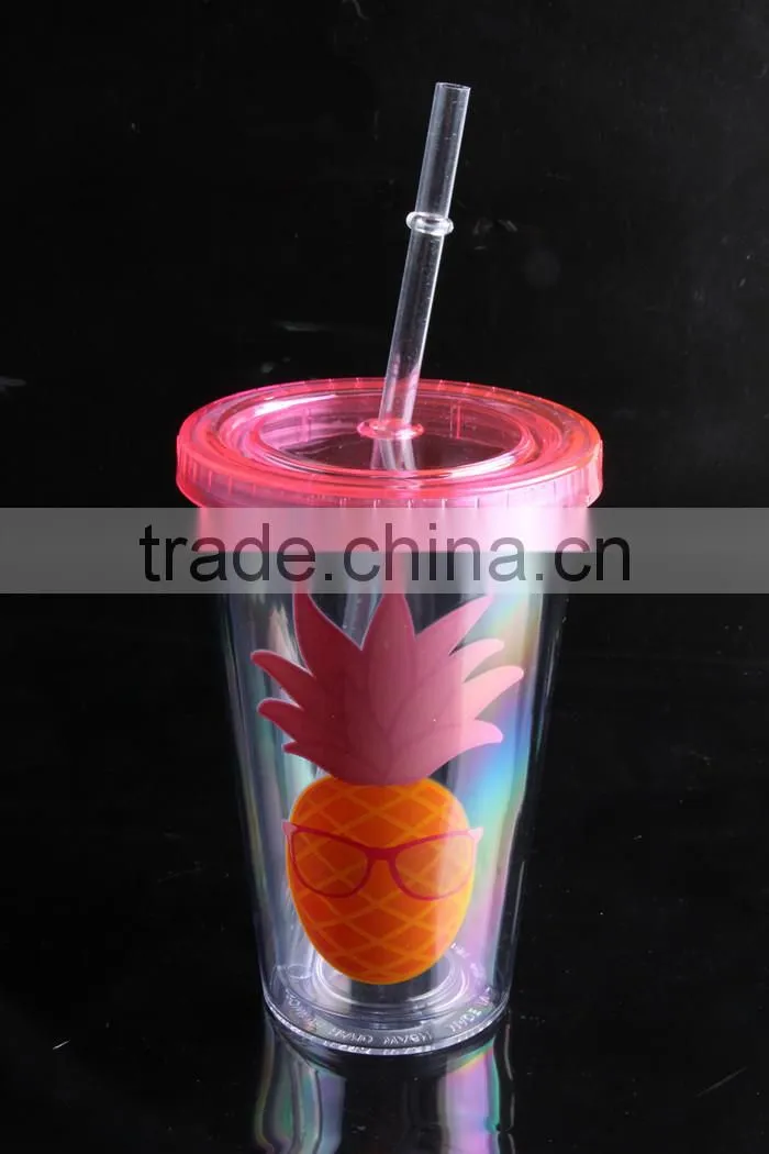with lid and straw bpa free single wall clear plastic tumbler