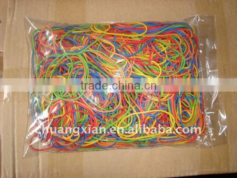2mm hair elastic band of natural and synthetic colourful rubber band