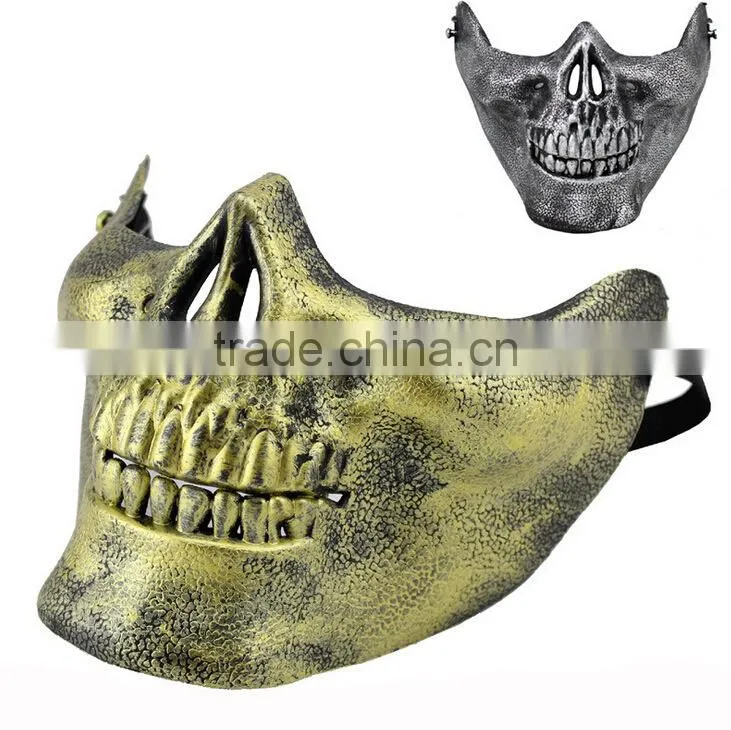 Plastic Cheap Halloween Horror Skull Half Face Jaw Mask