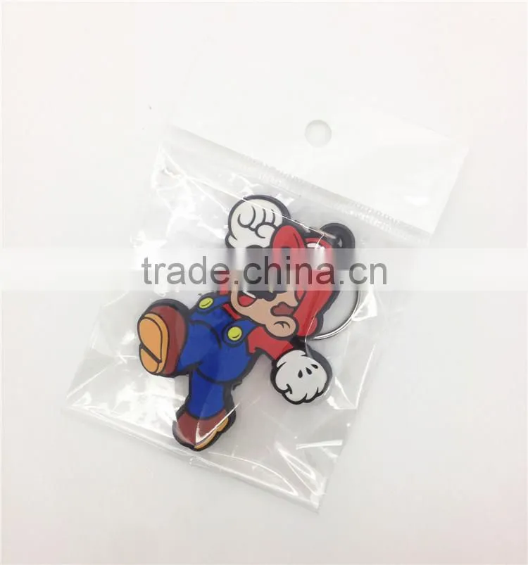 Special personalized 3d design silicone eco-friendly rubber keychain Mario for craft art gifts