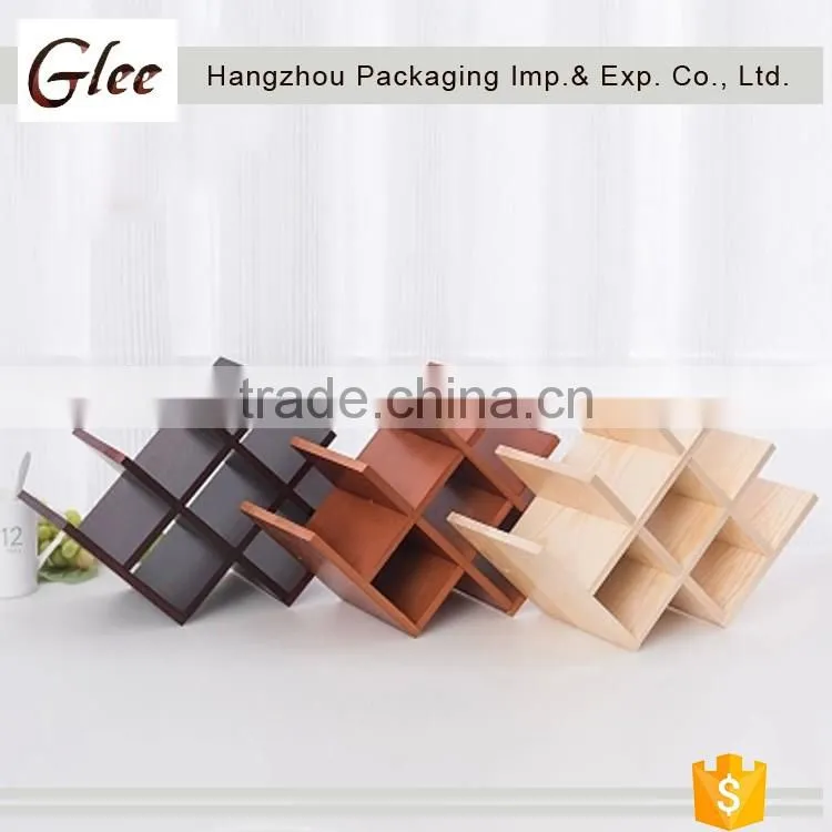 Fashion latest style beautiful checkered wooden wine rack