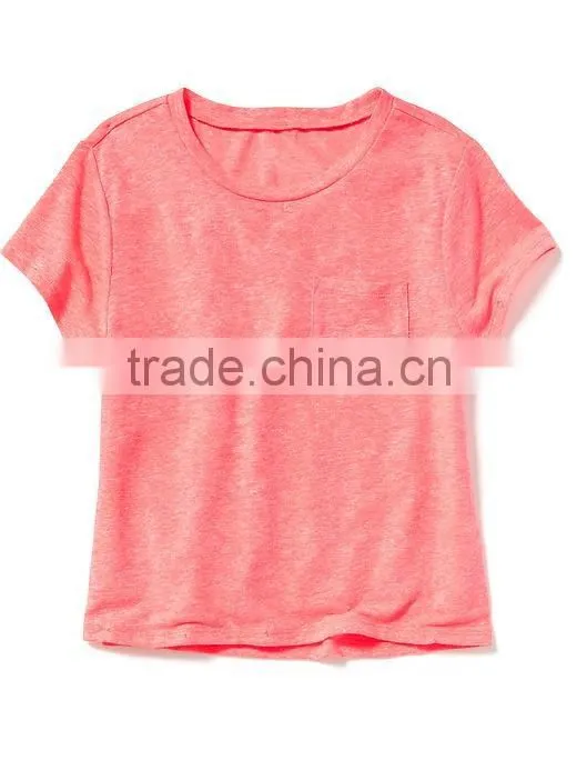 Child Girls Linen Blend Basic Tee HST8063