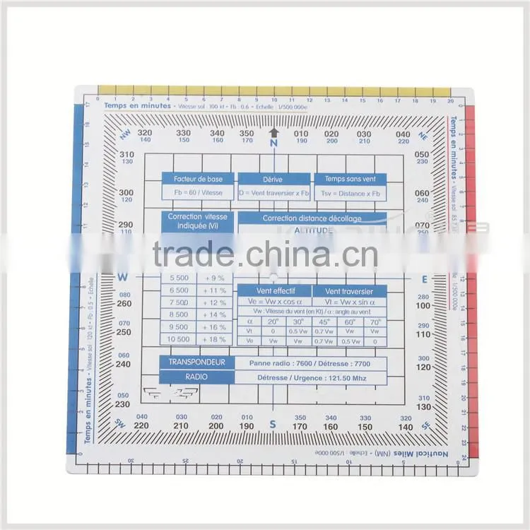 Kearing brand manufacture transparent flight square ruler/student pilot transparent flight square ruler for pilot training#KPP-8