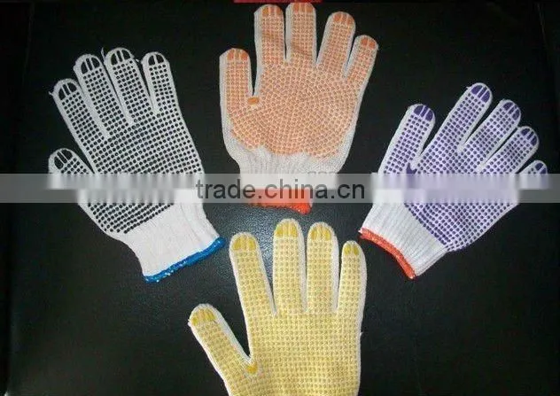 Factory price PVC dotted cotton safety working gloves