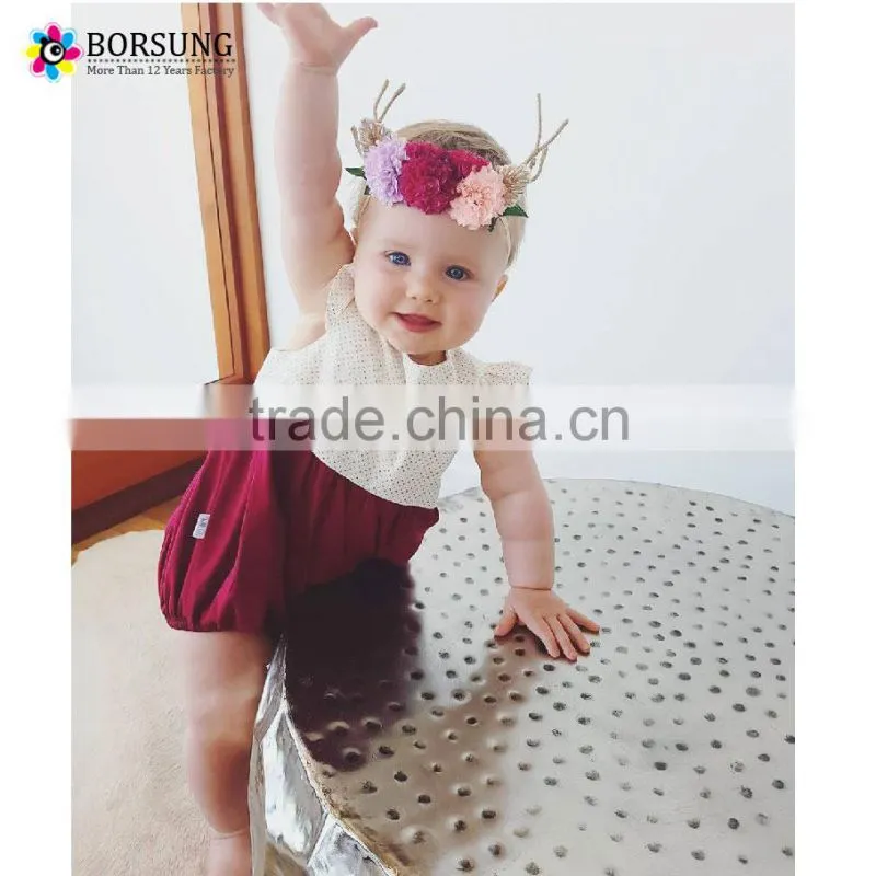 Hot Selling 2017 Summer Baby girl Clothes cute angle short sleeve Cotton fashion desigin Baby Romper