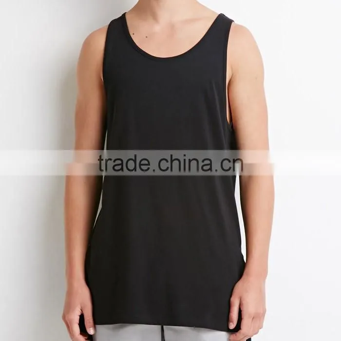 Stylish black loose blank wholesale singlets