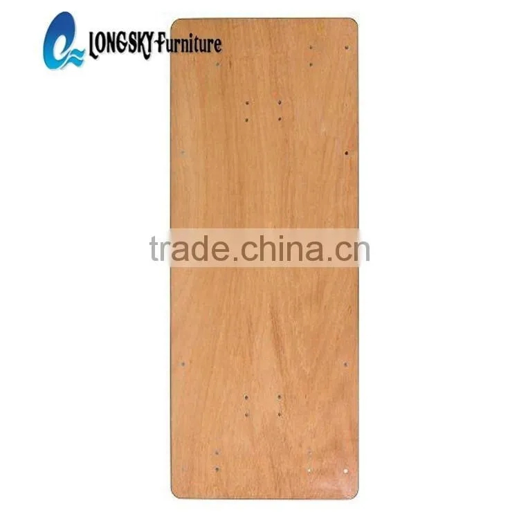 high quality plywood folding long table/plywood rectangular banquet table