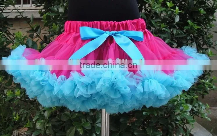 Hot multicolor girl fluffy pettiskirt with bow baby pettiskirt
