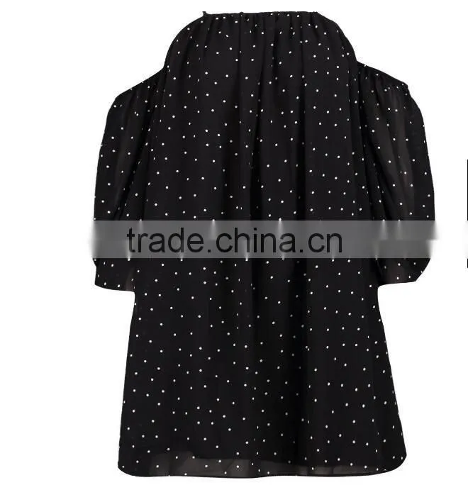 New Design Summer Female Chiffon Sexy Shirt V-neck Sleeveless Chiffon T-shirt