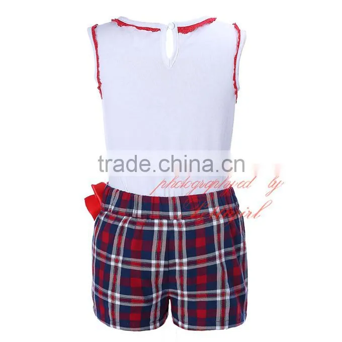 girls short set applique kids outfit