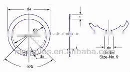 Maker in Taiwan Carbon Steel ISTW Retaining Inverted External Snap Ring