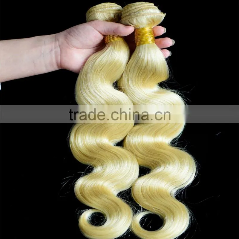 2016 factory price honey blonde brazilian hair weave, body wave blonde hair weave