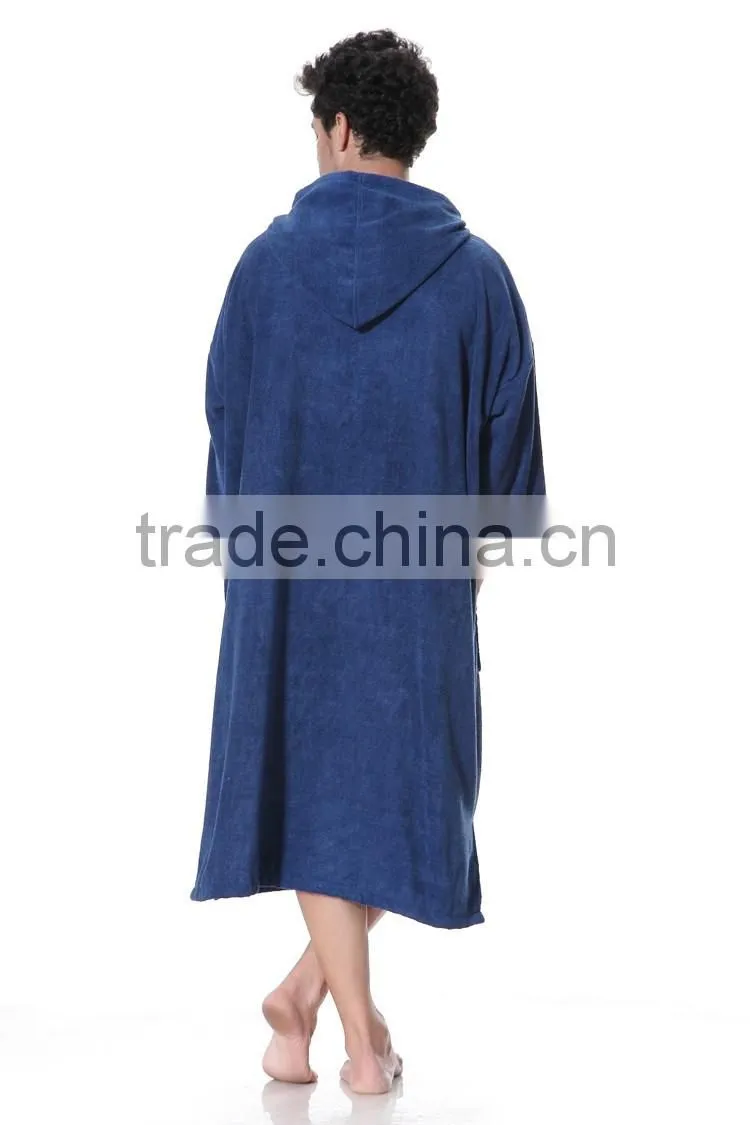 Adult poncho beach towel hooded poncho towel woven plain dyed