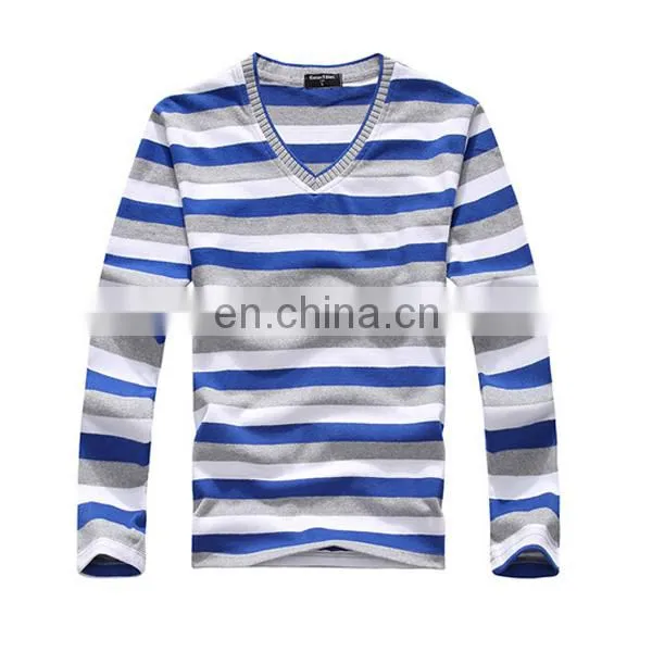 Striped t shirt long sleeve men,wholesale t shirt