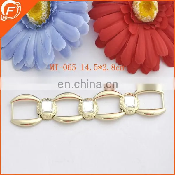 fashion gold color metal trim for knee high stretch riding boots