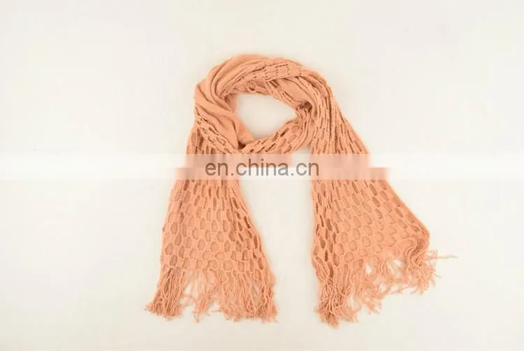 2017 hollow out double hook flower lady warm shawl wool scarf with tassel