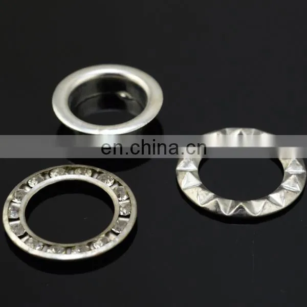 Rhinestone nickle metal brass eyelet washer