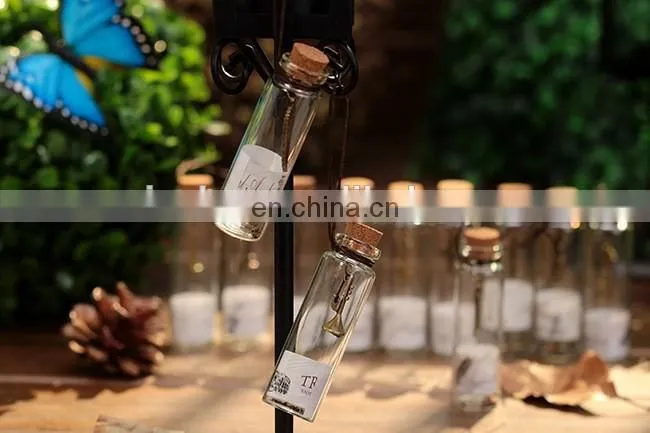 antique metal pendant charms wishing bottle cork creative mini glass bottle with charms