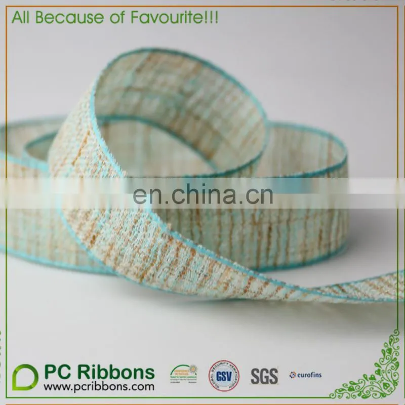1.5 inch Hot sale simulated linen ribbons in factory price