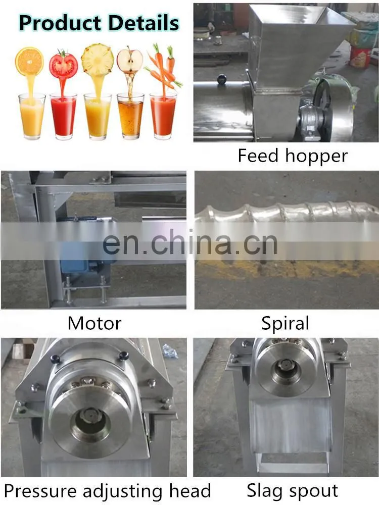 Industrial pear juice screw extractor/spiral fruit juicer/fruit juice extractor