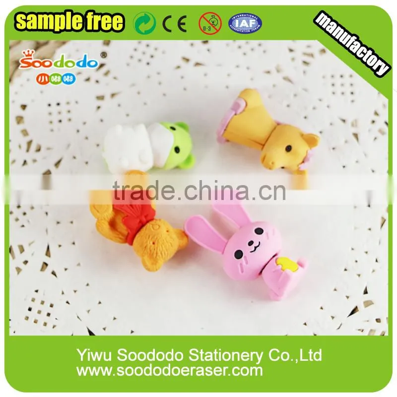 3D animal shaped eraser stationery set
